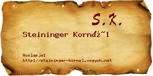Steininger Kornél névjegykártya
