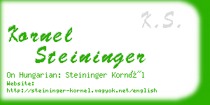 kornel steininger business card